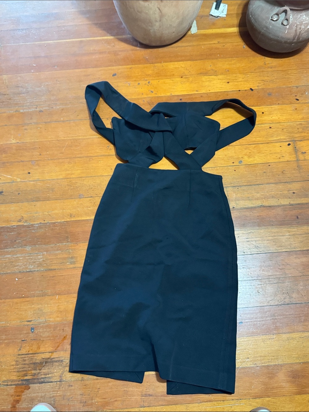 Black Cross-Back Bodycon Dress